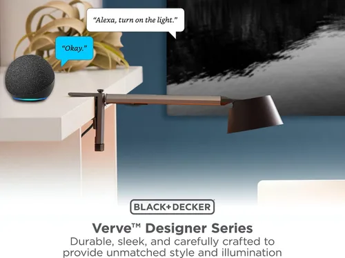 Miniatura 2 de BLACK+DECKER Verve Designer - Luz inteligente de abrazadera, funciona con Alexa, se adapta a cubículos y cabeceras, modo circadiano automático, LED