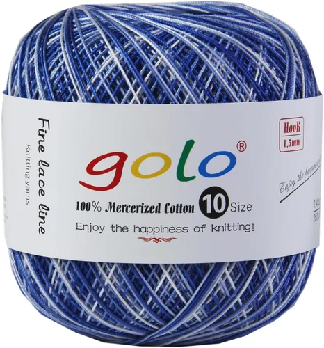Miniatura 25 de Golo - Bolas de hilo para crochet de algodón tamaño 10, color algodón para crochet D-Fresa D078-fresa