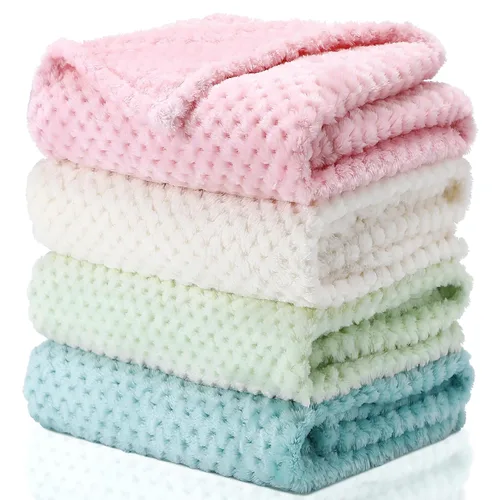 Miniatura 8 de Frienda Manta mullida para bebé, 4 piezas, manta mullida para niños y niñas, suave y cálida para bebés, recién nacidos, suministros de cama