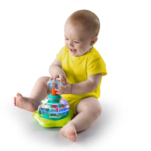 Miniatura 3 de Bright Starts Juguete giratorio, de presionar y brillar, de causa y efecto, musical para bebés, a partir de 6 meses+ Prensa y resplandor