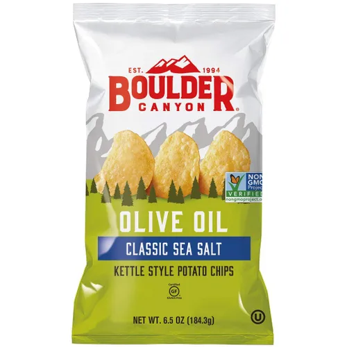 Miniatura 20 de Boulder Canyon, papas fritas Canyon Cut con aceite de aguacate, sal y pimienta, 5.25 onzas