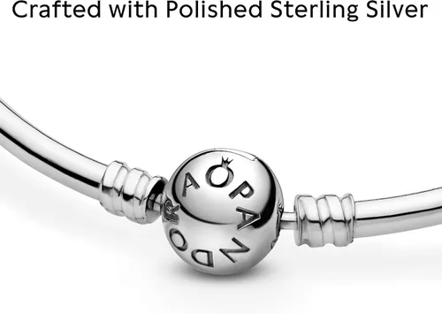 Miniatura 4 de Pandora - Pulsera de plata de ley con dije, Plata de ley, 19cm, 7.5 in, Plateado, 590713-19