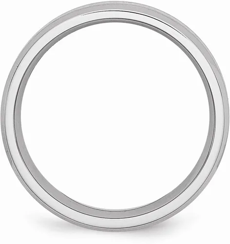 Miniatura 2 de Anillo de plata de ley 925 con incrustaciones de cobalto macizo, borde biselado de 0.236in, acabado mate cepillado