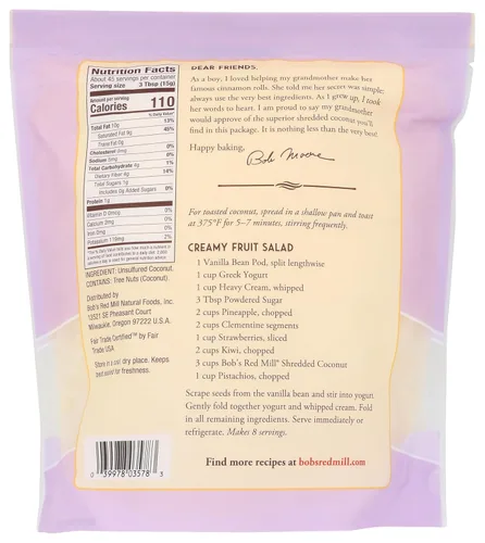Miniatura 2 de Bob's Red Mill Coco Rallado, 24 oz (Paquete de 4) - Sin OGM, Certificado de Comercio Justo, Vegano, Apto para Paleo, Apto para Keto, Kosher