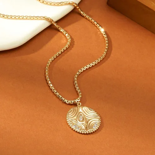Miniatura 5 de Valloey Rover Collar con dije de lunares pequeños, delicado collar de plata de ley chapada en oro de 14 quilates, collar de gargantilla de círculo