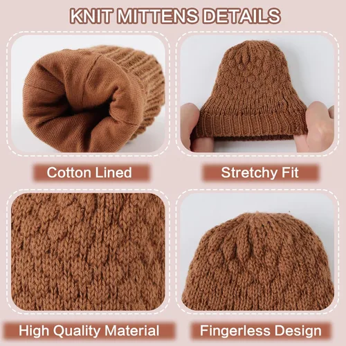 Miniatura 77 de Guantes de punto para bebés, niños y niñas, guantes de invierno para recién nacidos, guantes de 0 a 3 años