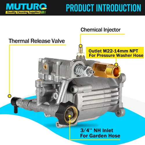 Miniatura 3 de Bomba de lavado a presión horizontal de eje de 3/4", 2600-3000 PSI, 2.5 GPM, bomba de repuesto OEM para Honda GC160,309515003,308418007,020241 y más