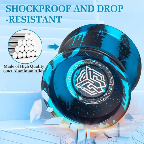 Miniatura 5 de YOYOSTUDIO Yoyo Profesional Responsivo Yoyo H17, Yoyos de Metal de Doble Propósito para Niños Principiantes, Rodamiento Yo Yo No Responsivo
