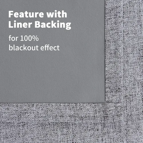 Miniatura 7 de YoungsTex Cortinas opacas de lino gris para dormitorio, 38 x 45 pulgadas, cortinas texturizadas con bloqueo de calor y luz completa, persianas