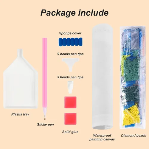 Miniatura 5 de Stalente Kits de pintura de diamantes para adultos, kits de arte de diamantes 5D para principiantes, pintura de diamante redonda para decoración