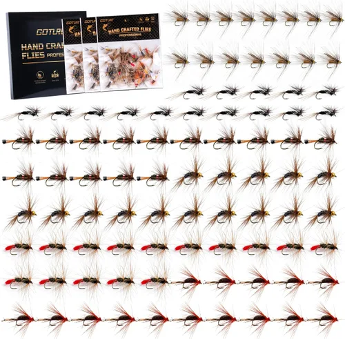 Miniatura 12 de Goture Fly Fishing Flies Kit,25pcs/30pcs/100pcs Fly Fishing Lures,Dry Flies Wet Flies Streamers Nymphs Flies, Fly Fishing Assortment Kit for Bass F