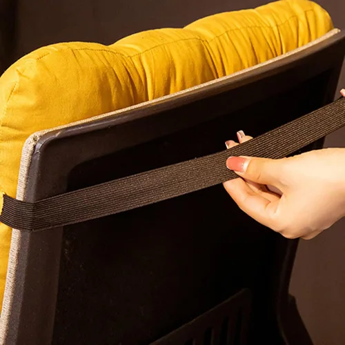 Miniatura 5 de ZTGL Cojín plegable para silla mecedora, antideslizante, grueso, suave, con respaldo alto, para interiores y exteriores, cojín largo para silla Azul