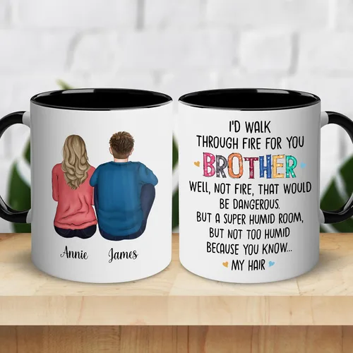 Miniatura 2 de WHIDOBE Taza personalizada de cerámica personalizada de 11 onzas y 15 onzas con avatares, nombres, citas, regalo personalizado para hermano de parte