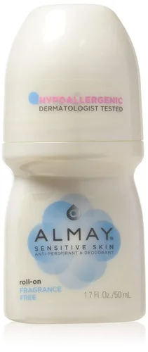 Almay Antitranspirante y desodorante, piel sensible, roll-on, sin fragancia, 1.7 onzas líquidas (paquete de 6)