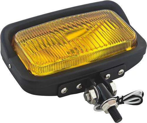Miniatura 5 de FATECIM Vintage motocicleta cuadrado faro retro cabeza luz lámpara ámbar lente con visera universal para Harley Cruiser Bobber Chopper Yamaha Honda