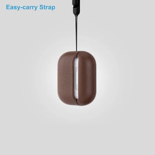Miniatura 7 de Lopie Funda de piel para AirPods Pro de 2ª generación, azul cian, funda protectora totalmente envuelta con piel de cordero, protección de 360