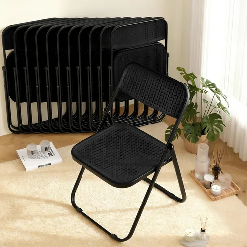 Miniatura 10 de Paquete de 2 sillas plegables de plástico, sillas plegables de plástico, sillas de fiesta portátiles para interiores y exteriores, asientos