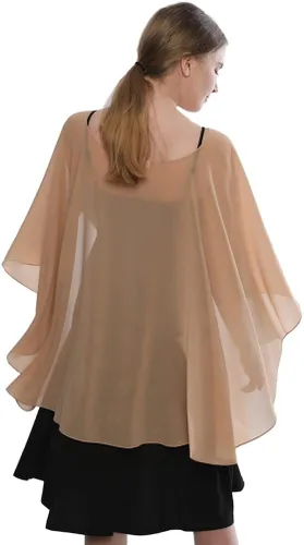 Miniatura 6 de LMVERNA Chal para mujer, capas formales de gasa, ligeras, transparentes, para cubrir el vestido