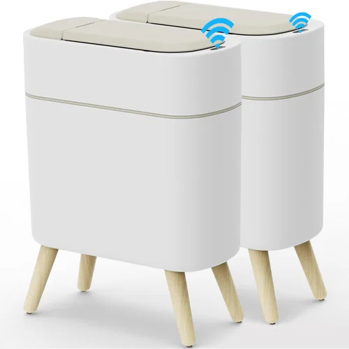 Miniatura 8 de Yatmung - Cubo de basura automático sin contacto moderno y elegante para baño - Papelera estrecha para dormitorio, cuarto de lavado, oficina