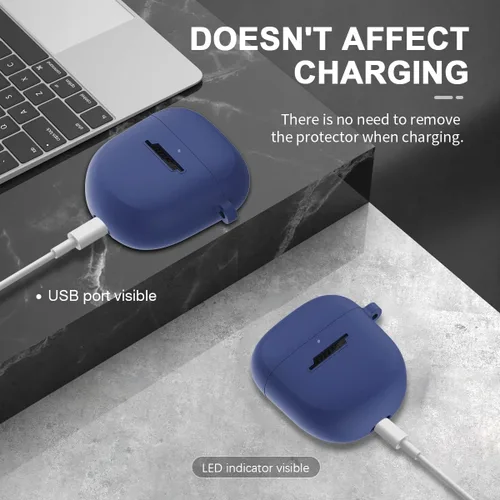 Miniatura 4 de Funda de silicona para auriculares Bose QuietComfort II (2022) y QuietComfort Ultra (2023), funda protectora a prueba de golpes con llavero para Azul