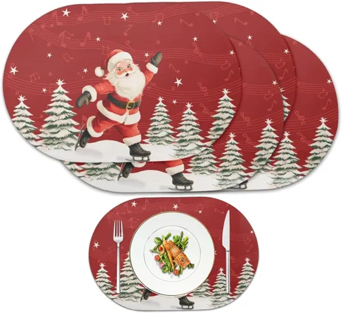 Miniatura 21 de Ghost Placemats Set of 2 Wipeable Faux Leather 12X18 Inch Waterproof Non-Slip Mats Spooky Table Decor Heat Resistant for Scary Dinner Party Fantasma