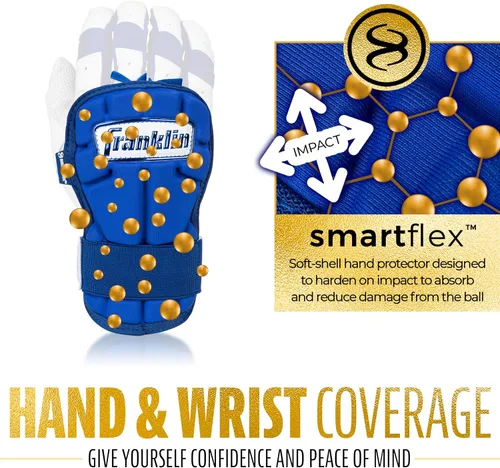 Miniatura 7 de Franklin Sports Guantes Protectores de Mano y Muñeca para Béisbol - Serie PRT LG, Protector para Adultos para Batear - Escudo Protector para Real
