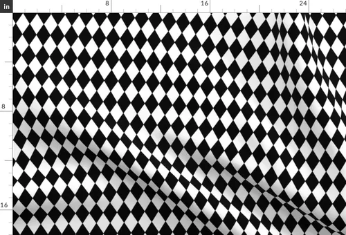 Miniatura 3 de Spoonflower Tela - Diamantes Negro Blanco Pequeño Diamante Cuadros Geométrico Impreso en Tela de Gasa Cuarto Grasa - Costura Ropa de Moda Vestidos