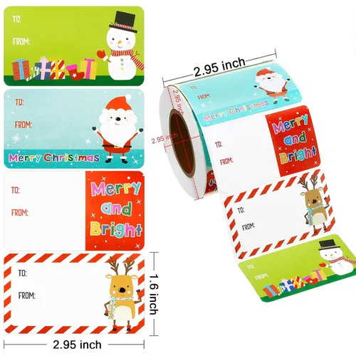 Miniatura 5 de Outus 500 Etiquetas de Navidad Autoadhesivas Etiquetas de Regalo para Regalos de Navidad Etiquetas de Nombre de Navidad Pegatinas para Papel