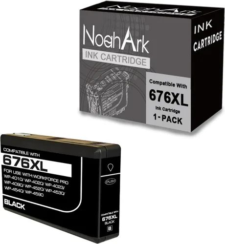 NoahArk Paquete de 1 cartucho de tinta remanufacturado 676XL para 676XL 676 T676XL120 de alto rendimiento para fuerza laboral WP-4020 WP-4530