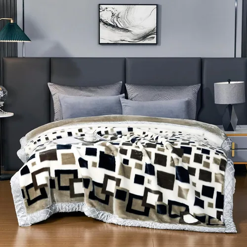Miniatura 28 de LGYKUMEG - Manta de visón coreana de 59x79 pulgadas, manta suave y cálida de felpa sedosa - Manta reversible de 2 capas Raschel para cama individual