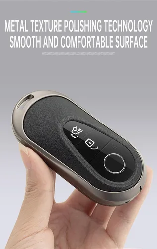 Miniatura 8 de ontto Llavero de cuero compatible con Mercedes-Benz 2020 en adelante, llavero de metal para Benz Clase S, Clase G, Clase E, color negro