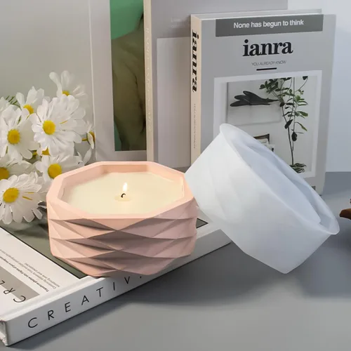 Miniatura 4 de Molde de silicona para macetas, jarrón de plantas suculentas, moldes de cactus, moldes de resina epoxi, molde de arcilla de cemento para velas
