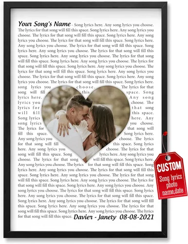 Miniatura 41 de H-DEWALL Póster personalizado de letras de canciones, regalos para marido, foto inspiradora, arte de pared, decoración de casa, sala de estar