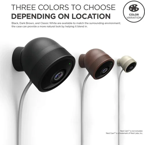 Miniatura 9 de elago Funda de silicona compatible con cámara de seguridad para exteriores Nest Cam, protección para todo tipo de clima, seguridad, fácil Negro