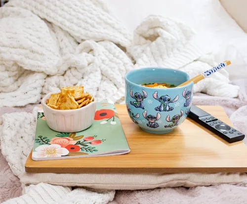 Miniatura 7 de Disney Lady And The Tramp Serenade - Juego de vajilla de cerámica para ramen, incluye cuenco de fideos de 20 onzas y palillos de madera