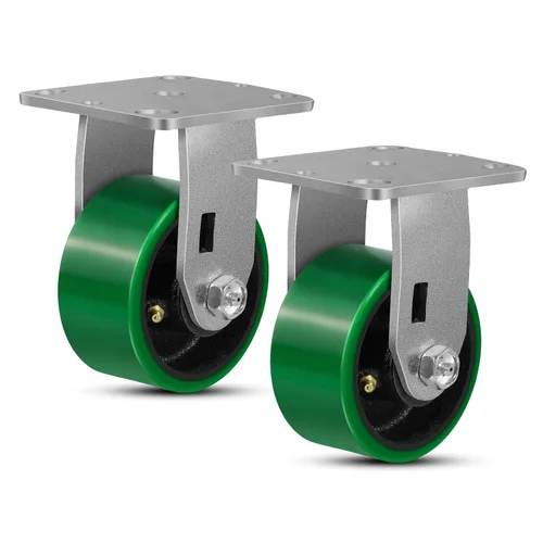 Miniatura 79 de Ruedas giratorias, ruedas industriales de 4 pulgadas resistentes, poliuretano en rueda de acero, ruedas giratorias de placa superior
