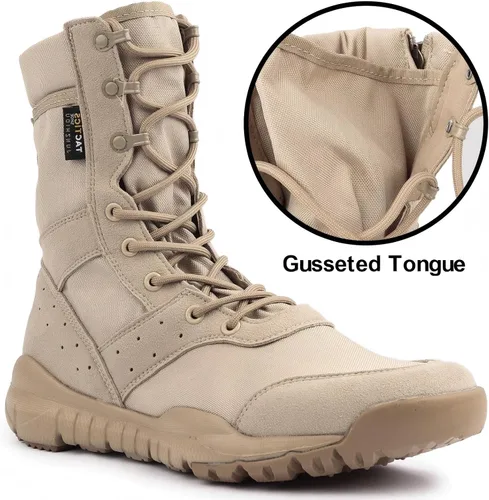Miniatura 5 de Botas tácticas para hombre, ligeras, militares, de combate, impermeables, cómodas para el trabajo y la seguridad
