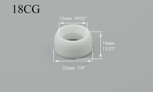 Miniatura 5 de RIVERWELD TIG Gas Lens Collets Cuerpos 45V Serie 10N Boquilla de alúmina de gran diámetro Tazas de cerámica 54N14 8#, 54N15 7#, 54N16 6#, 54N17 5#