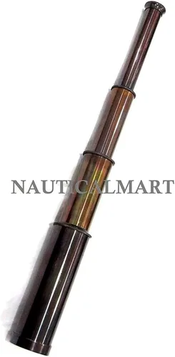 Miniatura 5 de Telescopio de vidrio espía antiguo marrón de latón macizo, 15 pulgadas de largo, regalo coleccionable, perfecto para regalos de Navidad