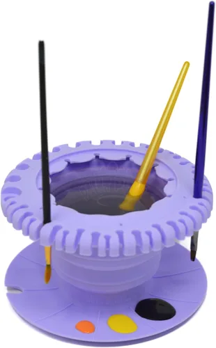 Paint Puck CollapsiBowl Taza de Enjuague Limpiadora de Pinceles de Pintura (Morado) – Taza de agua plegable para pintura y limpiador de pinceles con