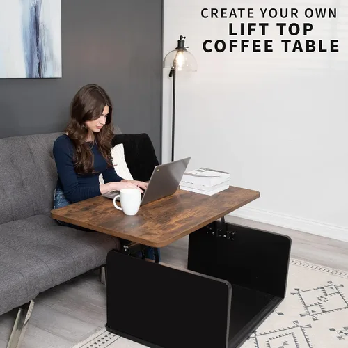 Miniatura 6 de VIVO Bisagras de mecanismo de elevación de mesa de centro (x2), accesorios asistidos neumáticos, juntas de mesa para muebles, bisagras elevadoras