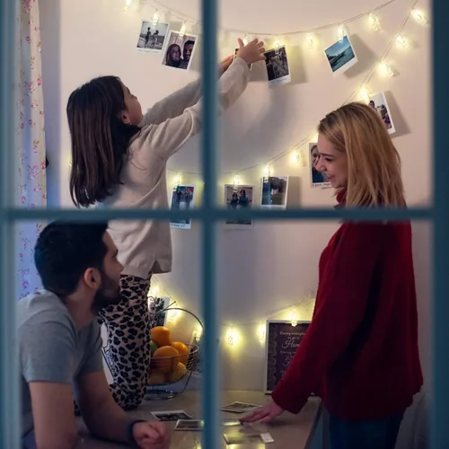 Miniatura 6 de Dopheuor Cadena de luces LED con clip de fotos, cadena de luces LED para colgar fotos, fotos, funciona con pilas para regalos, patio, Navidad