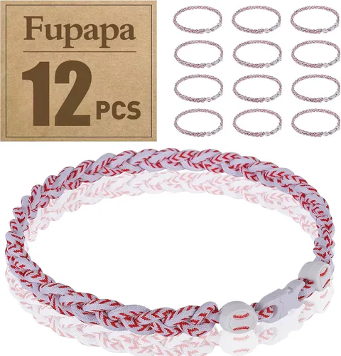 Miniatura 10 de Paquete de 12 collares de béisbol de alta calidad, collares deportivos multicolor de 18 pulgadas, ideal para regalos de equipo de béisbol, recuerdos