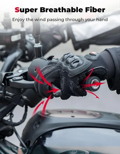Miniatura 4 de KEMIMOTO - Guantes de motocicleta para hombres/mujeres, guantes de bicicleta de tierra con pantalla táctil y protección contra deslizamientos