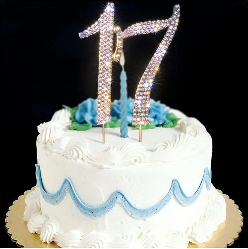 Miniatura 5 de 50 decoraciones para tartas Gemas de diamantes de imitación brillantes de alta calidad Ideas de decoración de fiesta de cumpleaños 50 o Oro