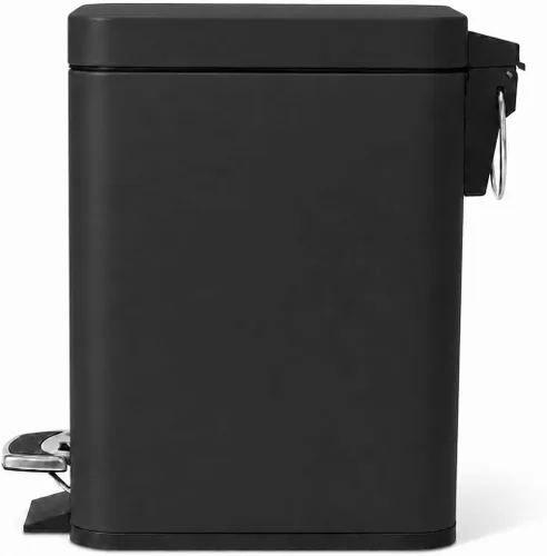 Miniatura 4 de Home Zone Living 1.3 galones pequeño cubo de basura para baño con tapa y pedal de paso, cesto de basura de acero inoxidable con diseño delgado