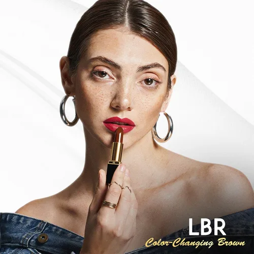 Miniatura 2 de L'Paige Lápiz labial y mancha de labios que cambian de color de pH - Transformación de marrón a rojo frambuesa, infusión de aloe vera, acabado LBR