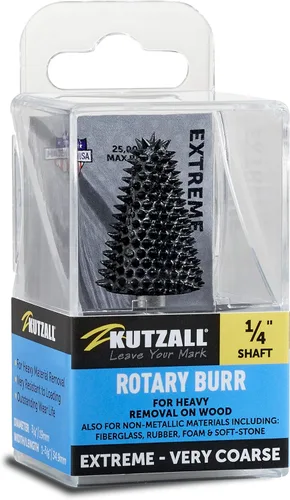 Kutzall Rebabas rotativas de cono extremo, eje de 1⁄4 pulgadas, muy grueso - Accesorio para carpintería para Bosch, DeWalt, Milwaukee, Makita.