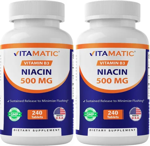 Miniatura 10 de Vitamatic Niacina (vitamina B3) 500 mg, 240 tabletas - Sin OMG y sin gluten