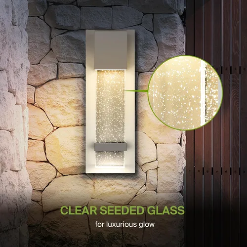 Miniatura 5 de ASD LED 13" Bubble Glass Wall Light Fixture, Outdoor & Indoor Seeded Sconce 3CCT, Waterproof, Dimmable, ETL Listed 12W 500LM 3000-5000K 120V